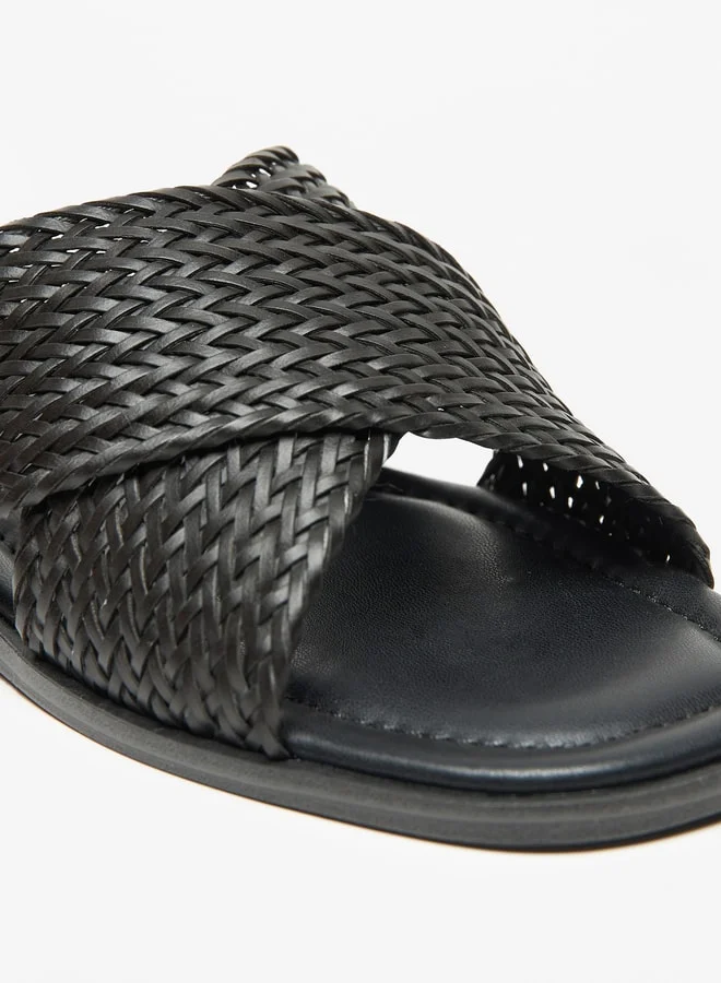 Celeste Women's Weave Textured Cross Strap Sandals