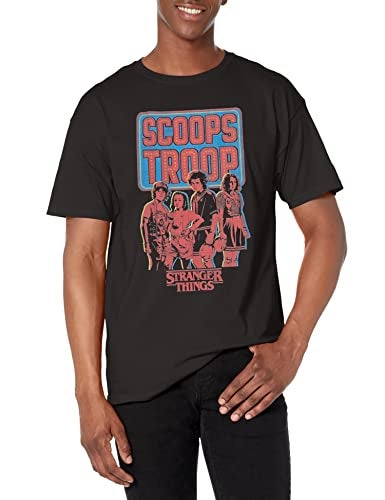 Stranger Things Men's Scoop Troop T-Shirt, 2X-Large, Black - Image 1