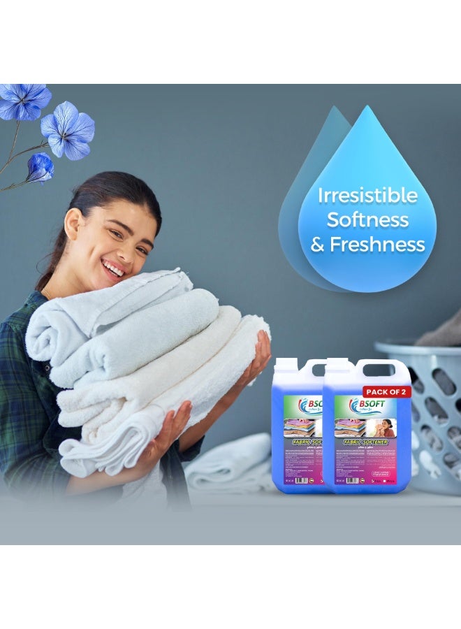 BSOFT Fabric Softener Serene Blue 5 Liter, Thick Dual Pack Formula Liquid – Long-Lasting Freshness, Gentle Soft Care for Clothes, Safe for All Fabrics - Image 3
