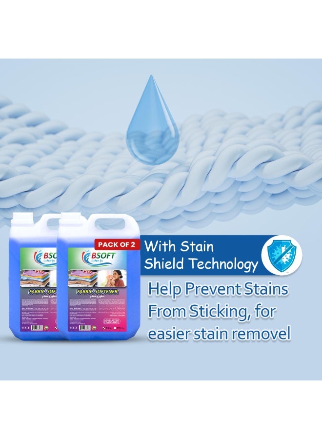 BSOFT Fabric Softener Serene Blue 5 Liter, Thick Dual Pack Formula Liquid – Long-Lasting Freshness, Gentle Soft Care for Clothes, Safe for All Fabrics - Image 5