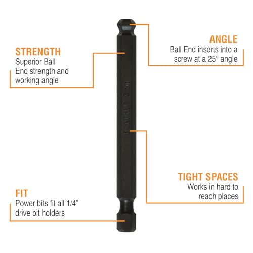 Bondhus 10899 Set of 9 Balldriver Power Bits, sizes 2-12mm - Image 2