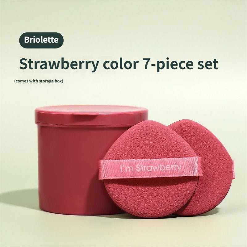 7 قطع إسفنج مكياج على شكل قطرة ماء مع علبة، وسادة هوائية للمساحيق للاستخدام الجاف والرطب، إسفنج خلط أساس غير ممتص - Image 1