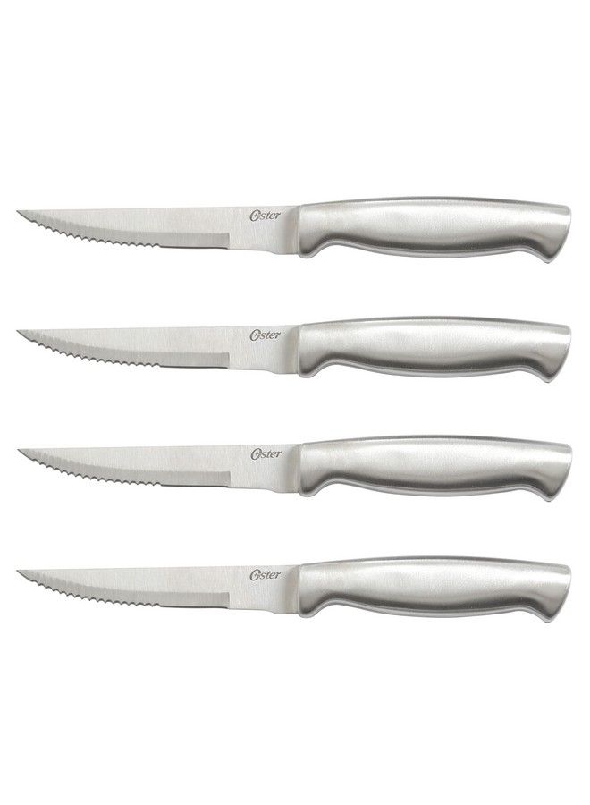 Oster Baldwyn 4 Piece Stainless Steel Serrated Steak Knives - Image 2