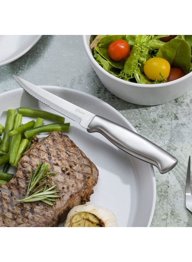 Oster Baldwyn 4 Piece Stainless Steel Serrated Steak Knives - Image 3