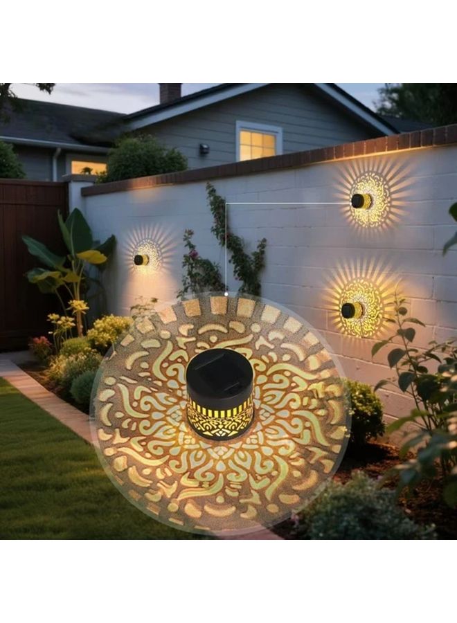 73Hours Solar Outdoor Wall Lights 2 Packs Warm Light For Garden Patio Balcony - Image 2