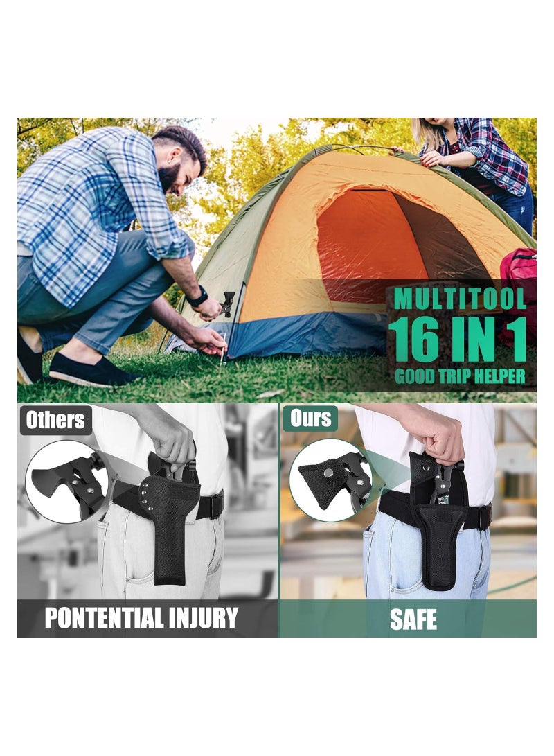 SOLARAE Mini Lightweight Multipurpose Axe, Camping Accessories, Multitool Camping Gear, Unique Gifts for Men Dad, 16 in 1 Survival Gear and Equipment, Camping Tools Gadgets for Men, Outdoor Hiking Supplies - Image 4