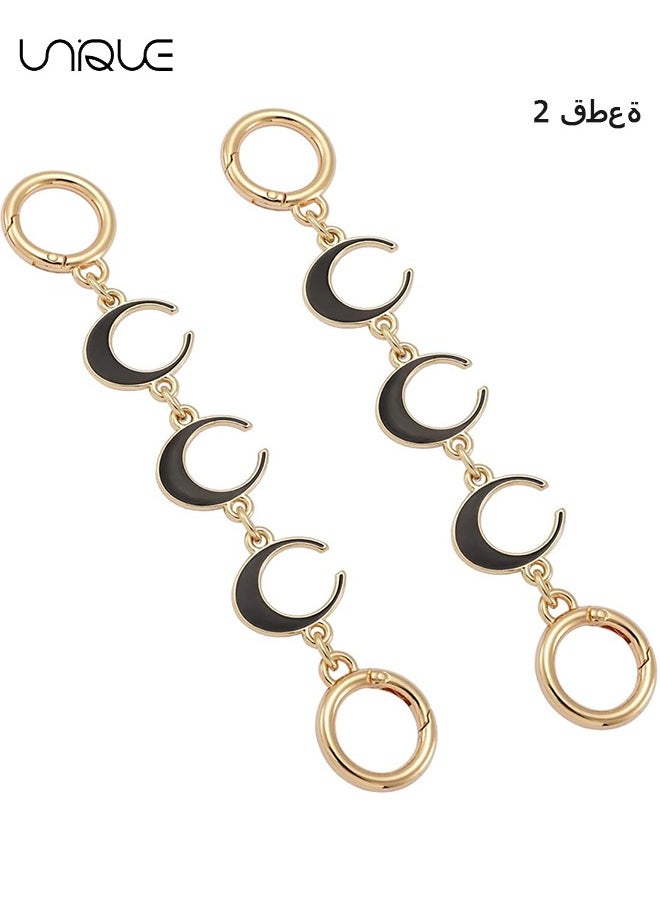 Unique - 2Pcs Purse Strap Extender,  Handbag Chain Extender Moon Shape, Bag Strap DIY Extender Replacement for Cross Body Bag Purse Handbags Shoulder Bag - Image 1