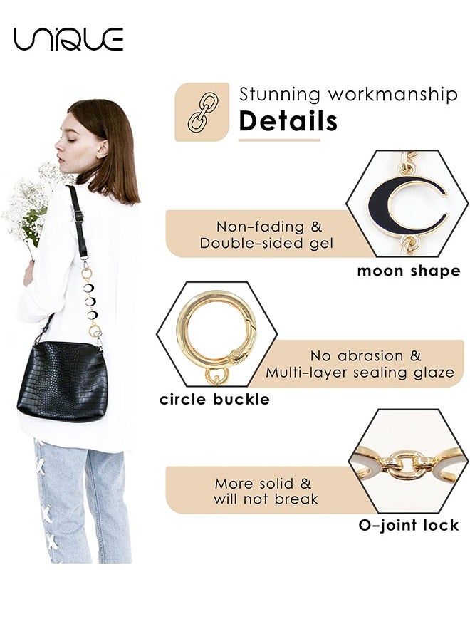 Unique - 2Pcs Purse Strap Extender,  Handbag Chain Extender Moon Shape, Bag Strap DIY Extender Replacement for Cross Body Bag Purse Handbags Shoulder Bag - Image 1