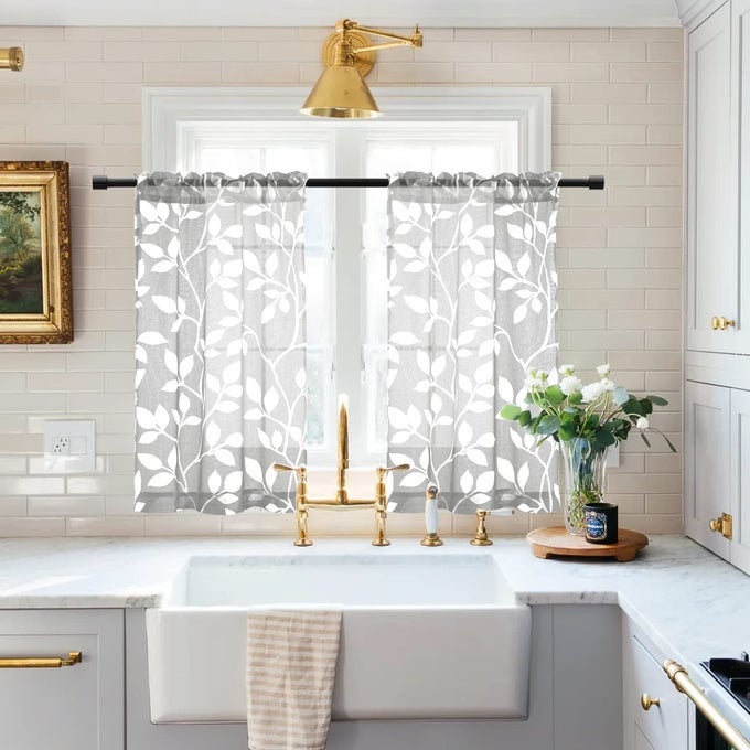 BASEMENT WINDOW SMALL CURTAINSSHORT MINI HALF CURTAINS FOR WINDOWS24 INCH LENGTHLIGHT GREY
