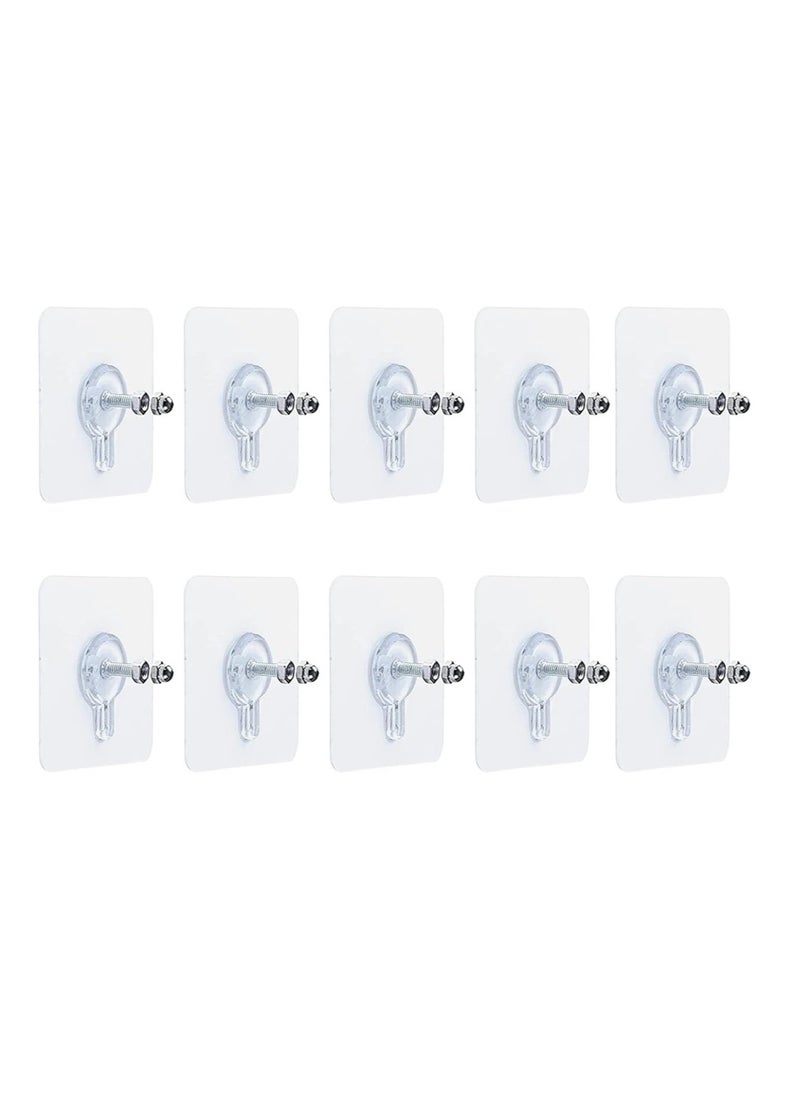 Adhesive Wall Hooks, Hanging Nails for Hanging Adhesive Nails, Wall Mount Hooks for Kitchen and Bathroom - 10 Pack 