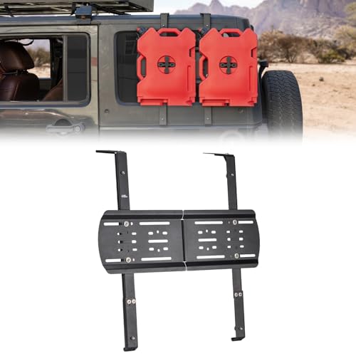 JOYTUTUS JK Rear Window Storage Panel Kit Compatible with Wrangler JK 2007-2018, Wrangler Storage Accessories Mounting Plate Kits for Gas Can Mount Recovery Traction Boards Mount - Image 1