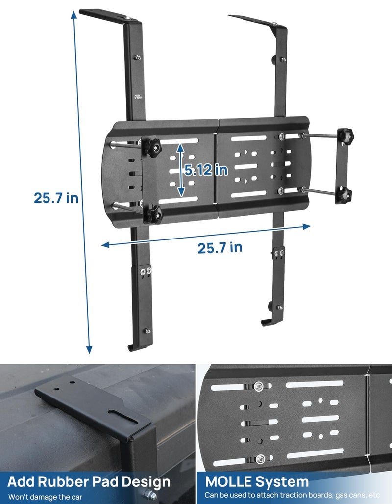 JOYTUTUS JK Rear Window Storage Panel Kit Compatible with Wrangler JK 2007-2018, Wrangler Storage Accessories Mounting Plate Kits for Gas Can Mount Recovery Traction Boards Mount - Image 3