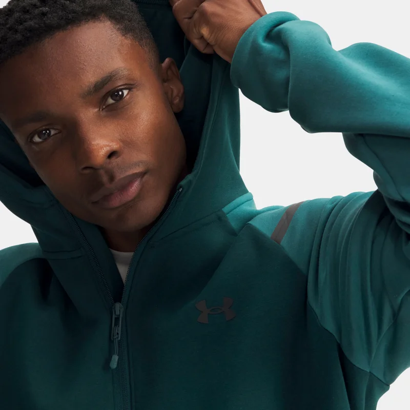 Under Armour Green Men's Unstoppable Fleece Full-Zip Hoodie for Men | Best Price UAE