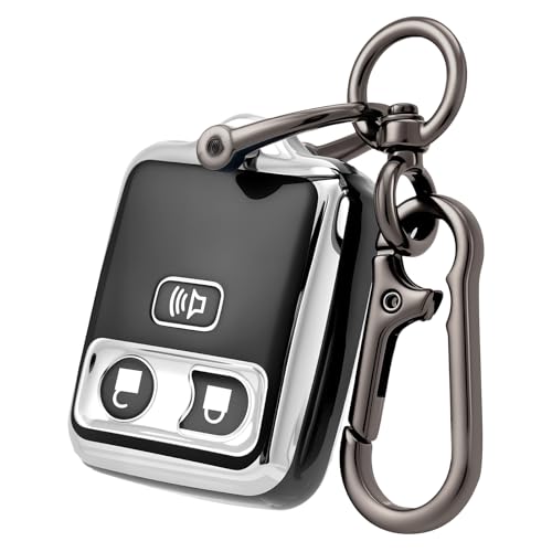 CHATYYD Key fob Cover for Ford with KeychainSoft TPU Car Key Cover Case for Ford F150 F250 Escape Edge Expedition Explorer 19982010 AccessoriesBlack - Image 1