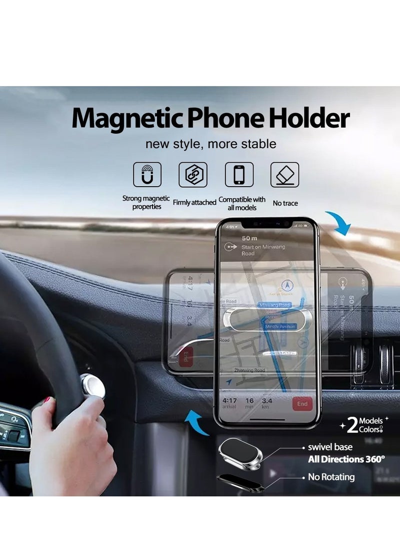 Universal Cell Phone Magnet Car Mount, Magnetic Phone Holder for Car, 360° Rotation for Car Office and Families, Silver - Image 3