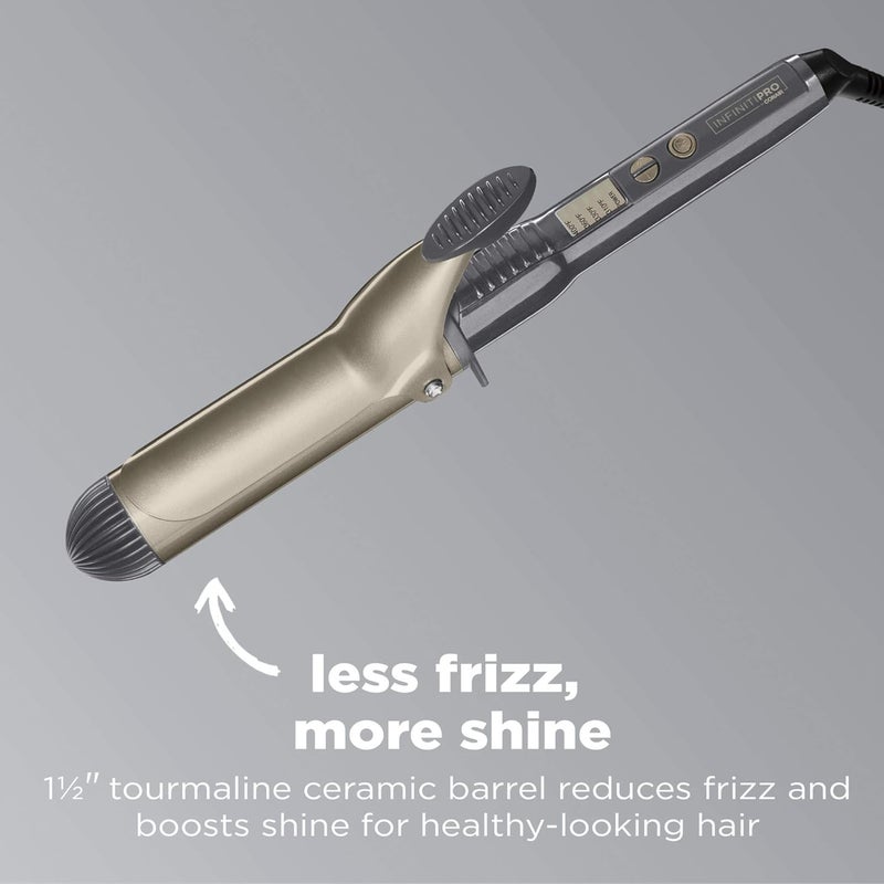 CONAIR INFINITIPRO Tourmaline 1 1/2-Inch Ceramic Curling Iron, 1 ½ inch barrel produces soft waves – for use on medium and long hair - Image 1