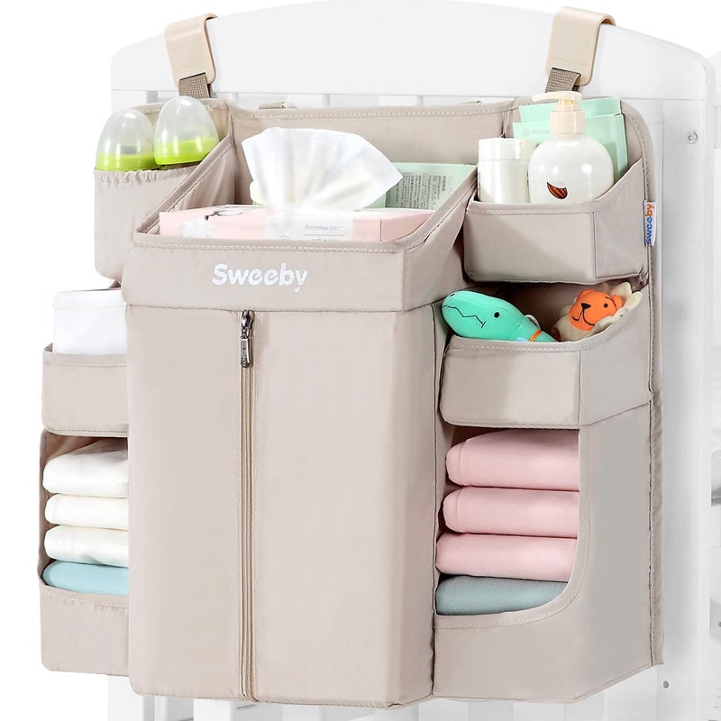 Sweeby Diaper Organizer for Changing Table and Crib - Nursery Diaper Stacker Hanging Caddy for Baby Essentials - Image 1