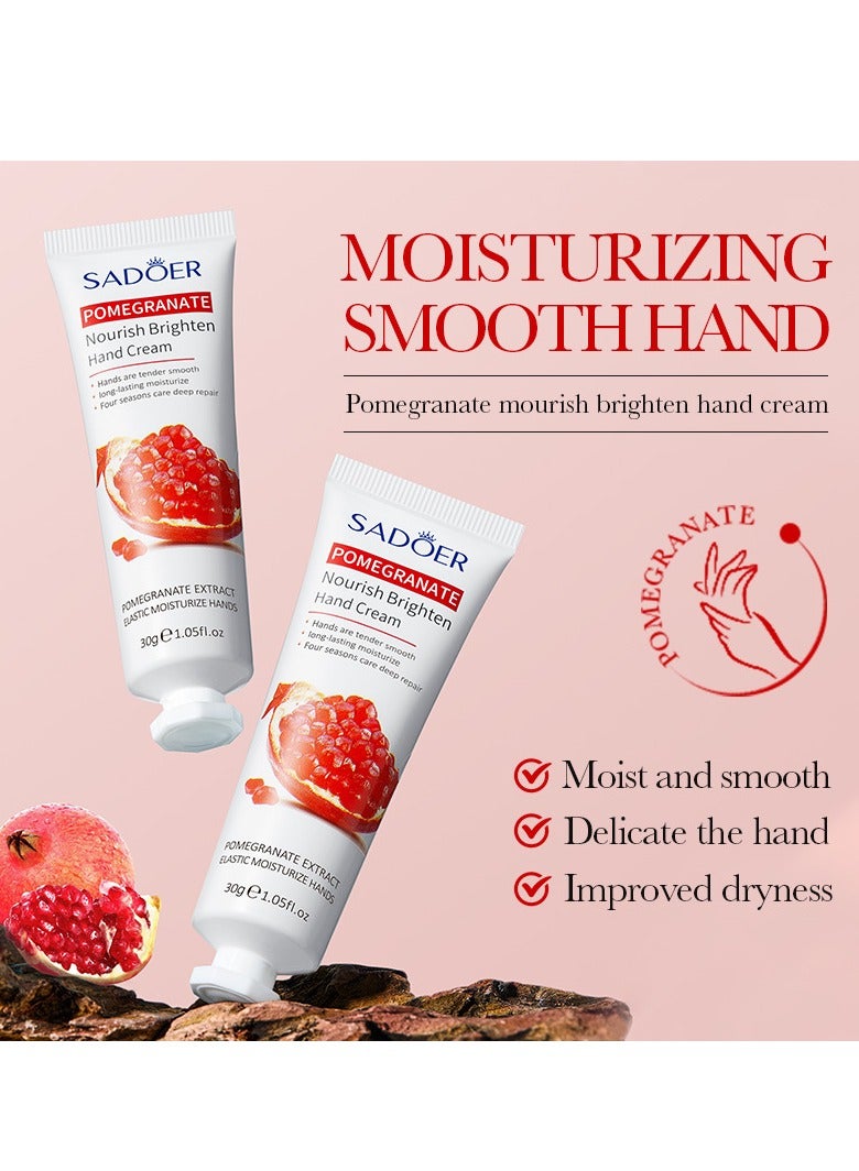 2PCS  Refreshing Pomegranate Moisturizing and Brightening Hand Cream, Nourishing Whitening Moisturizing Skin Cream, Quickly Absorbed Anti-Aging Hand Cream, Smooth and Rejuvenate Skin, Remove Wrinkle - Image 2