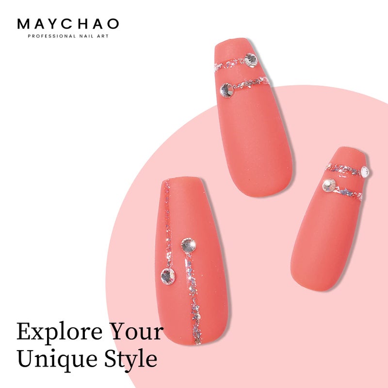 MAYCHAO 15ML Carrot Gel Nail Polish 1Pc Coral Pink Gel Polish Soak Off UV LED Nail Polish Nail Art Starter Manicure Salon DIY at Home, 0.5 OZ - Image 5