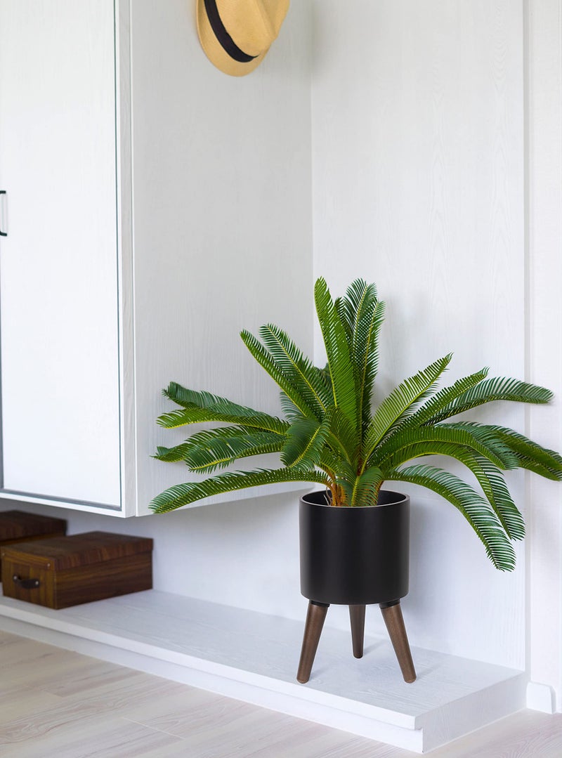 D'vine Dev 8 Inch Planter Pot with Stand, Mid-Century Tall Plant Pot with Legs for Indoor Plants, Small, Black, 88-O-A-2 - Image 5