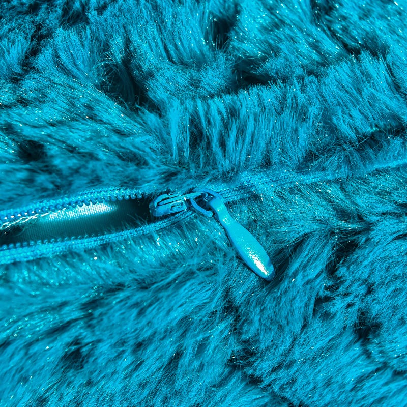 YUSOKI Luxury Faux Fur Throw Pillow Covers-18 x18,Set of 2-Decorative Fuzzy Fluffy Cozy Pillow Cases for Sofa Couch Bedroom Without Insert(Teal/Turquoise,18"x18") - Image 3