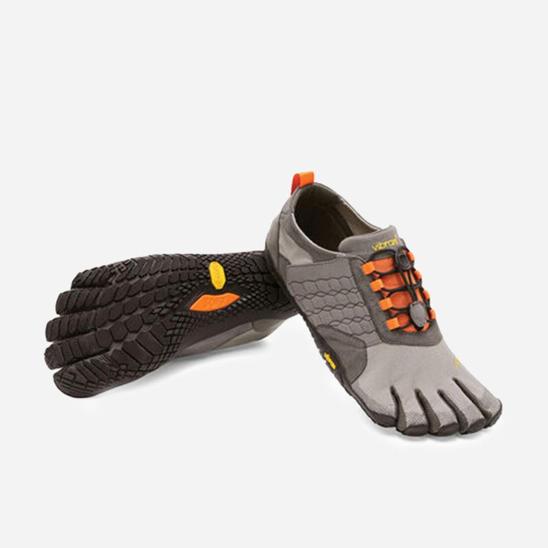 Vibram Men's FiveFingers Trek Ascent | Barefoot All-Terrain Outdoor Shoe for Hiking & Light Trail, Grey/Black/Orange, 42 EU / 9-9.5 US - Image 4