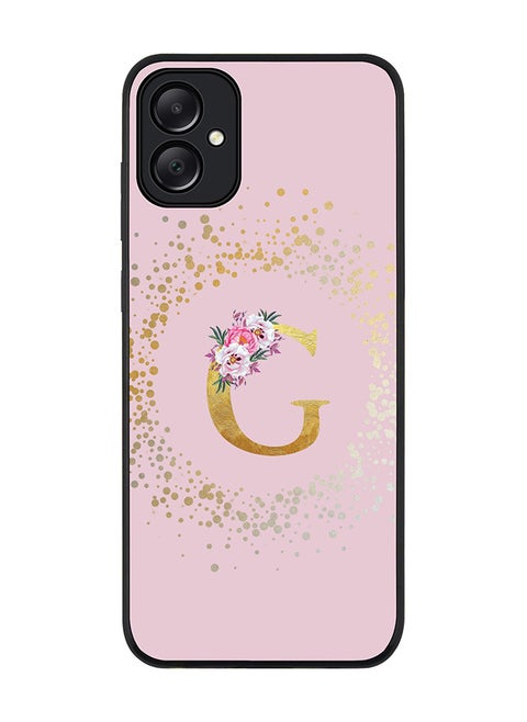 Rugged Black edge case for Samsung Galaxy A05, Slim fit Thin Cover- Custom Monogram Initial Letter Floral Pattern Alphabet-G  (Pink )