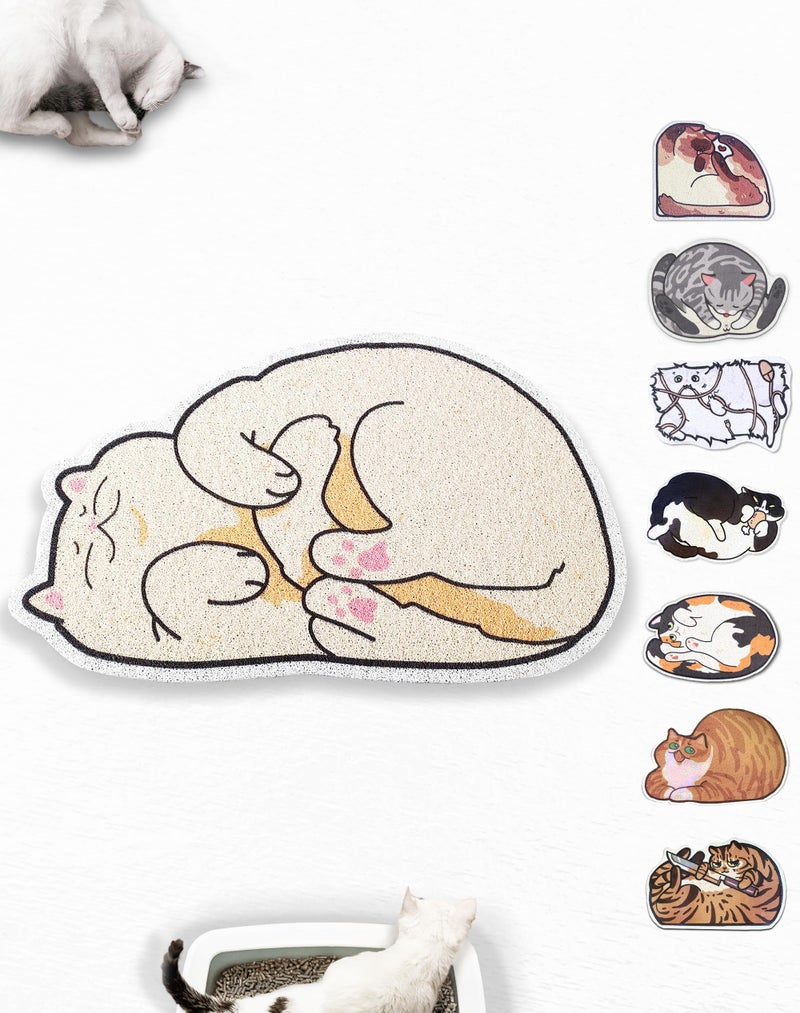 Lukamoo Cute Cat Litter Mat 30x20 LargeL for Kitty Litter Cute Cat Litter Box