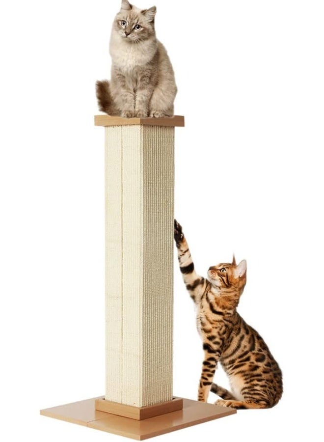 NeoStyle Ultimate Cat Scratching Post, 80cm Tall Cat Scratchers for Indoor Cats, Cuboid Sisal cat scratch column - Image 1