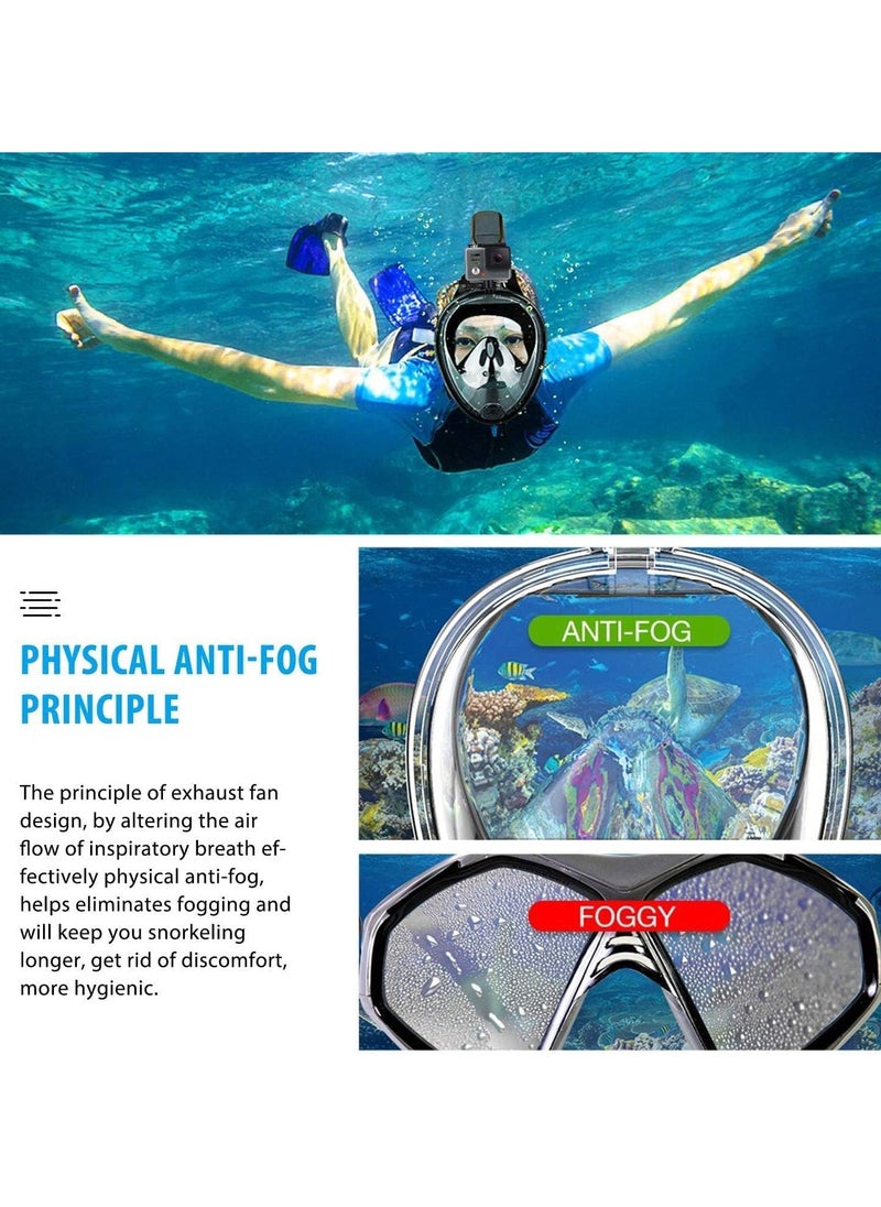 QSHOP QShop®️ 180 Degree Full Face Snorkel Mask, Free-Fleecing Design with Detachable Camera Mount, Anti-Fog, with Adjustable Head Straps, Professional Snorkeling Kit for Adults and Youth Snorkel Mask  - Image 4