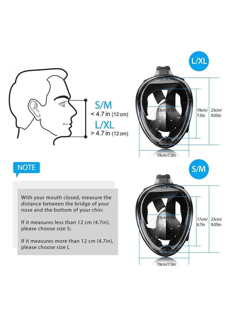 QSHOP - QShop®️ 180 Degree Full Face Snorkel Mask, Free-Fleecing Design with Detachable Camera Mount, Anti-Fog, with Adjustable Head Straps, Professional Snorkeling Kit for Adults and Youth Snorkel Mask - Image 1