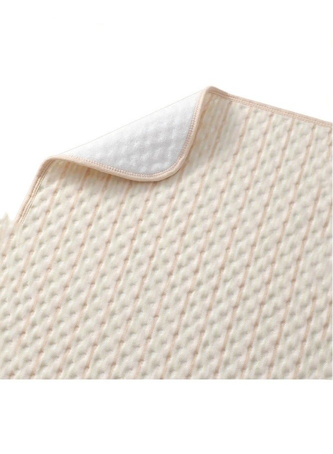 MIXDE 50x70cm Baby Waterproof Bed/Changing Pad, 4-Layer Incontinence Pad with 100% Cotton Surface - Washable Mattress Protector for Babies, Toddlers, and Adults, Colored Stripes  - Image 1