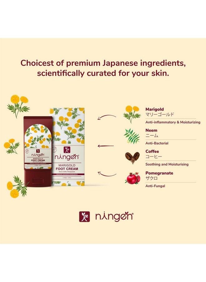 ningen - Marigold Foot Cream I Infused With Neem Coffee And Pomegranate Extracts I Dermatologically Tested Paraben Free I Softens Repairs And Heals Ultra Dry Skin And Cracked Heels I 100G - Image 1