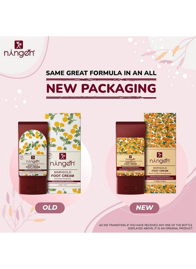 ningen - Marigold Foot Cream I Infused With Neem Coffee And Pomegranate Extracts I Dermatologically Tested Paraben Free I Softens Repairs And Heals Ultra Dry Skin And Cracked Heels I 100G - Image 1
