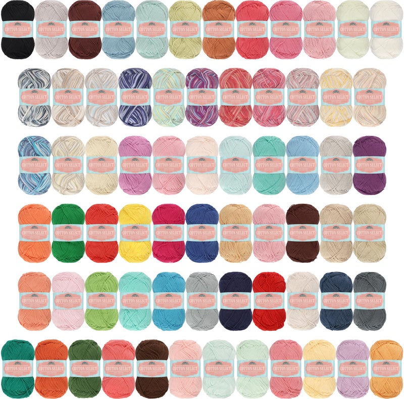 BambooMN JubileeYarn Cotton Select Yarn - 50g/Skein Sport Weight - Variety Pack - 8 Skeins - Image 1