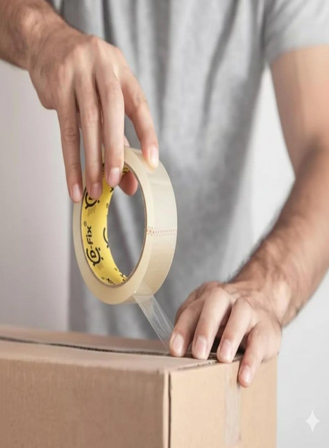D-Fix شريط لاصق شفاف ذاتي اللصق من دي-فيكس®، 16 لفة في العبوة، بطول 65 مترًا وعرض 72 مم / 3 بوصات، مصنوع من مادة BOPP، شريط تغليف صناعي مناسب لتعبئة صناديق التجارة الإلكترونية، والاستخدام المكتبي والمنزلي. - Image 5