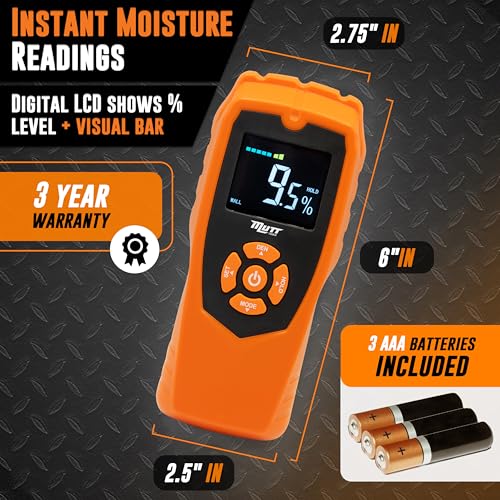 AMERICAN MUTT TOOLS Mutt Tools Pinless Moisture Meter for Drywall – Non-Destructive Wood Moisture Meter for Walls, Wood and Masonry – Detects up to 2 Inches Below the Surface - Image 5