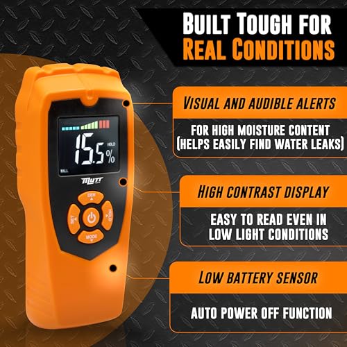 AMERICAN MUTT TOOLS Mutt Tools Pinless Moisture Meter for Drywall – Non-Destructive Wood Moisture Meter for Walls, Wood and Masonry – Detects up to 2 Inches Below the Surface - Image 4