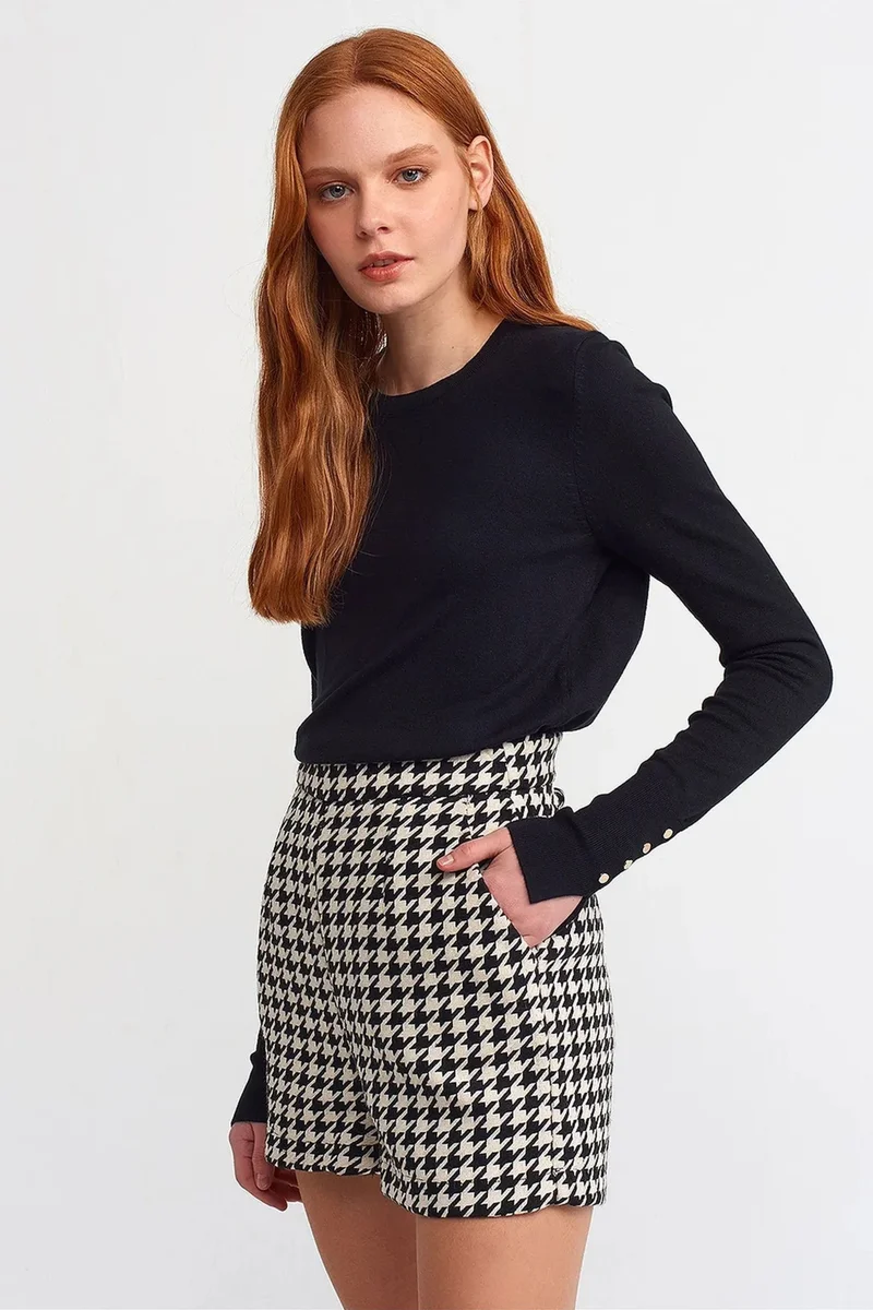 DILVIN Ribbed Crew Neck Slim Fit Sweater