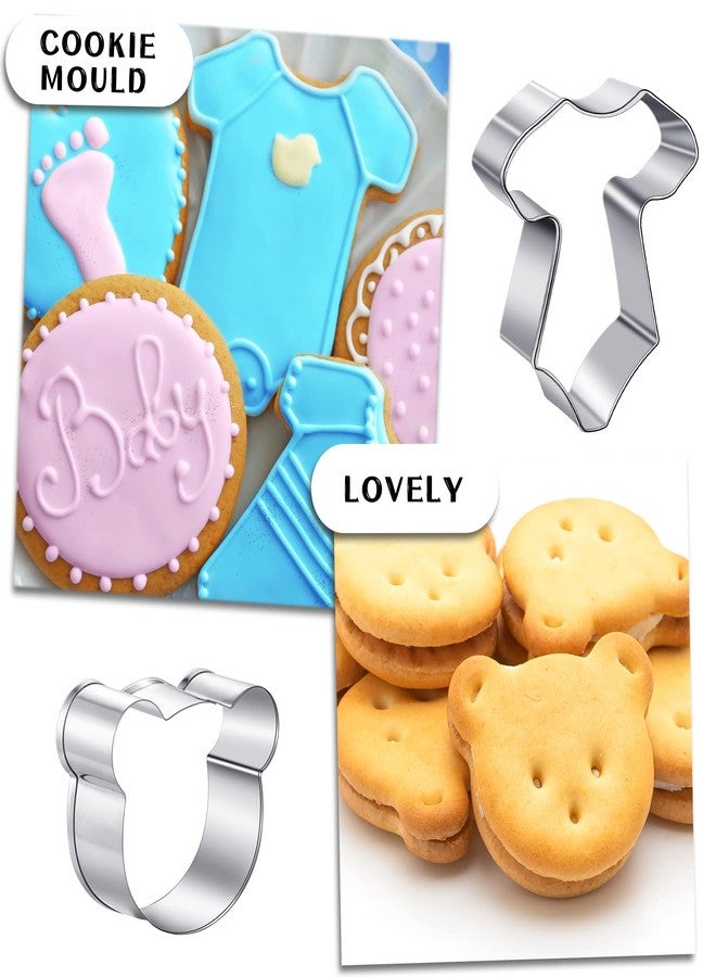Zubebe 8 Pieces Bear Cookie Cutters Set Baby Shower Vintage Cookie Cutter Bear Biscuit Mould for Home Kitchen Baking Biscuit Baby Shower Party Supplies - Image 5