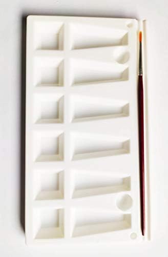 FIRST CLICK Kalakar Rectangular 16 Grid Palette | White Watercolor Tray | with Painting Brush | Art & Craft Tool | Size - 10.5 x 19 x 1.2cm - Image 2