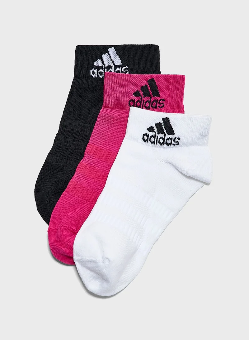 Adidas 3 Pack Light Essentials Sports Training Unisex Ankle Socks