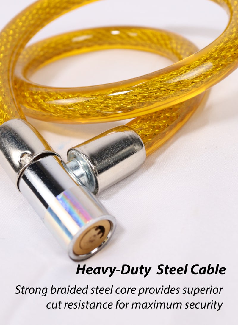 Toshionics قفل دراجة ثقيل 16 مم × 85 سم مع مفتاح T114636 كابل فولاذي مضاد للسرقة مع طلاء PVC - Image 2