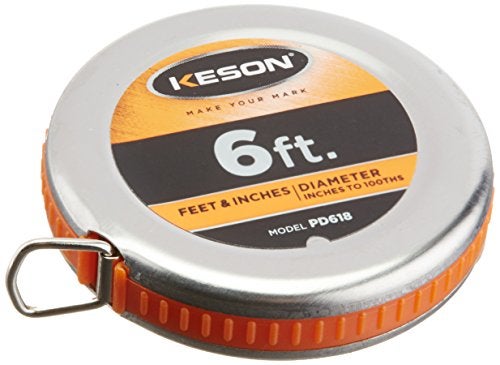 Keson PD618 Diameter Measuring Tape with Steel Blade and Case, 1/4-Inch by 6-Foot - Image 2