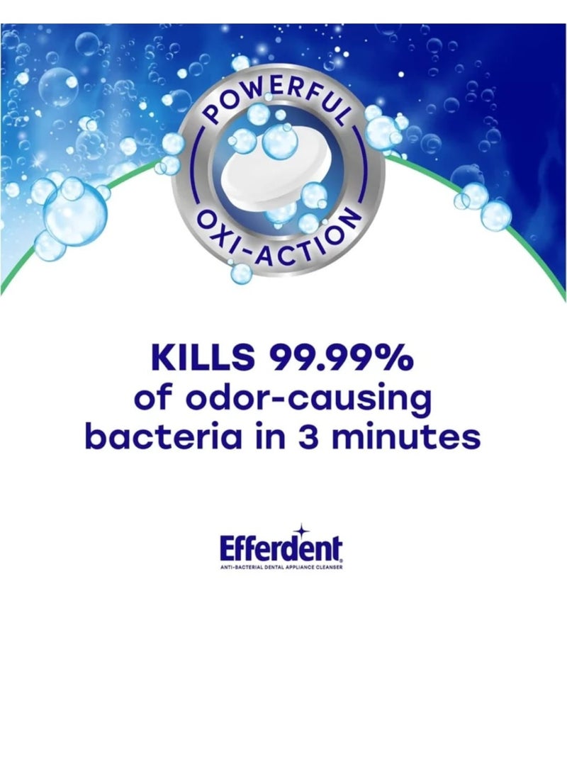 Efferdent Retainer and Denture Cleaning Tablets for Dental Appliances, Fresh & Clean, Minty Fresh, 90 Count - Image 2
