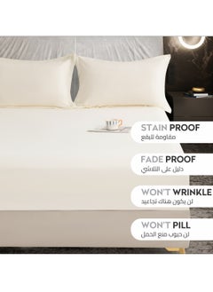 Donetella Bedding Fitted Sheet - Fits 90x190 Cm Bed For Single Bed 2 Pcs (1 Fitted Sheet and 1 Pillowcase) - 30 Cm Deep Pocket - Solid Bed Sheet  - Image 4
