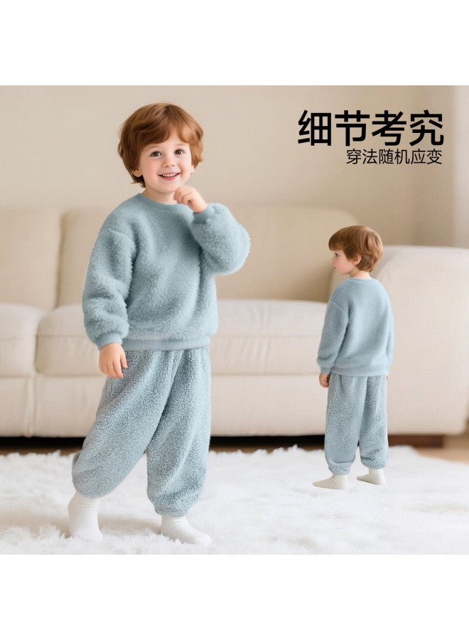 Marcolor Autumn Winter New Baby Toddler Cloud Fleece Pants Soft Warm Comfortable Blue 140