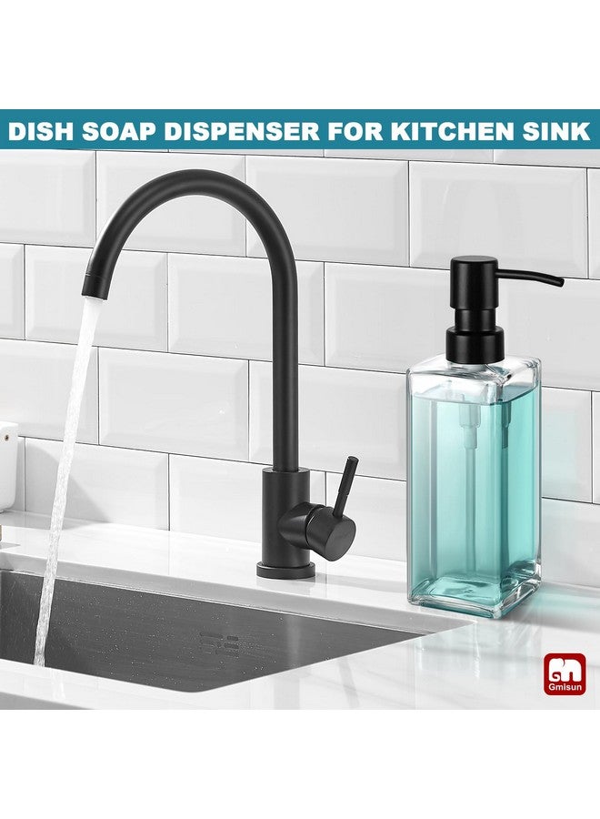 GM GMISUN GMISUN Glass Soap Dispenser with Stainless Steel Pump, Clear Hand Soap Dispenser for Bathroom, 12 fl oz/350ml Refillable Dish Dispenser for Kitchen, Modern Liquid Soap and Lotion Bottle for Countertop - Image 4