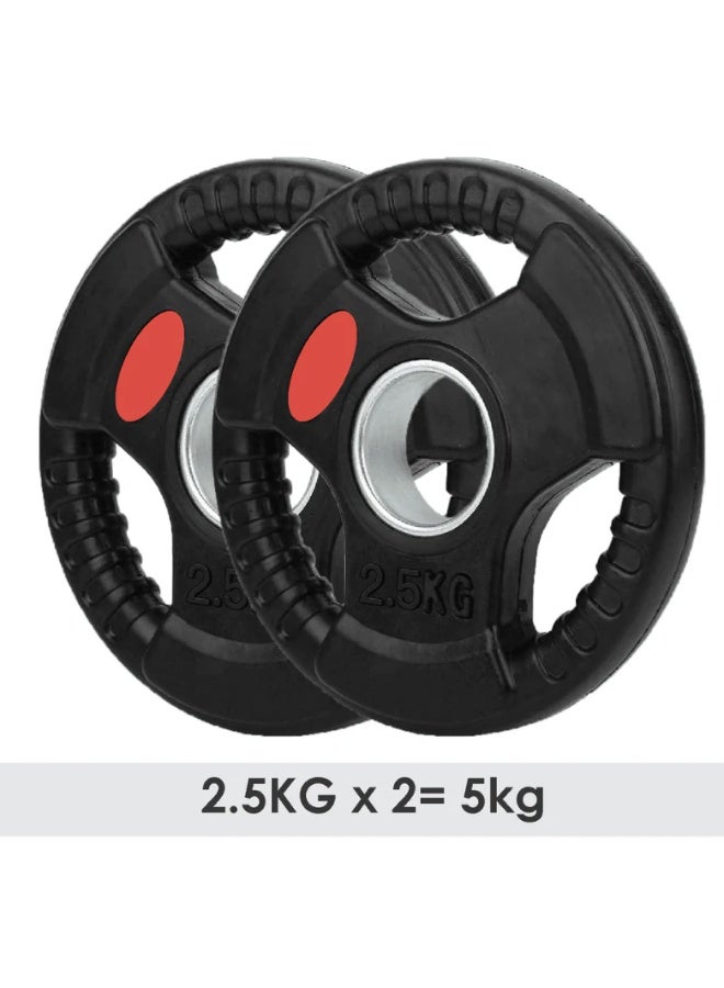 Weight Plates 2.5 kg Set of 2- Cast Iron Hole Disc Dumbbell Olympic Barbell Weights Pair