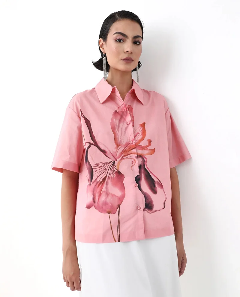 Rareism Women's Placement Print Shirt